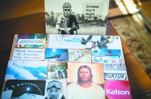 Kelton Williams created a ‘vision board’ in January 2015 as a source of motivation and reminder of his goals for the upcoming year. One of his goals was to qualify for the 2016 USA Cycling Cyclocross National Championship in Asheville, N.C. Williams leaves Thursday to compete there. Photo courtesy of Kelson Bikes