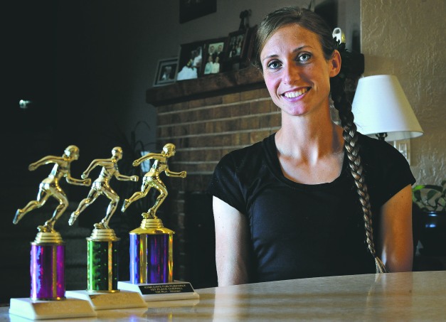 A multi-record holder at both Skyline and Idaho State, Erica Richardson’s home in Osgood is full of plaques, trophies and awards from her running career. She lives in the house she grew up in and the streets of Osgood are her training grounds for all but two days per week, when she goes to Skyline’s track. Pat Sutphin / psutphin@postregister.com