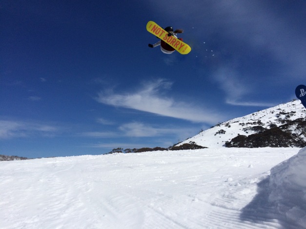 Jessika Jenson does a frontside toedeo while training at Perisher Resort in New South Wales, Australia, in August. She and other U.S. snowboarders competed in the Mile High at Perisher and Jenson placed fourth in the finals. Photo courtesy of Jessika Jenson